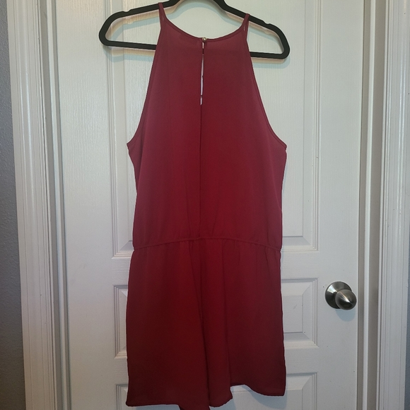 Classy Plus Size Burgundy Romper - Picture 5 of 6